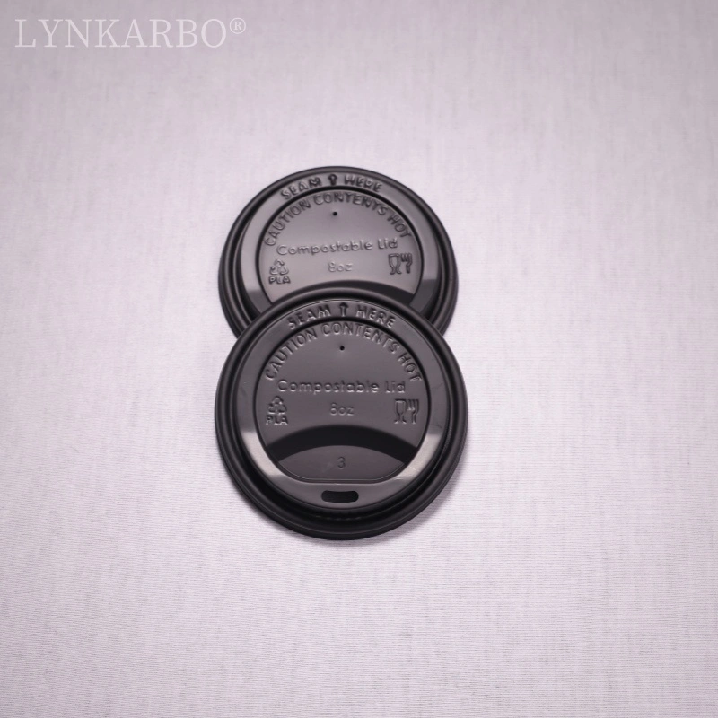 Tapa de taza negra para beber directamente CPLA de 80 mm
